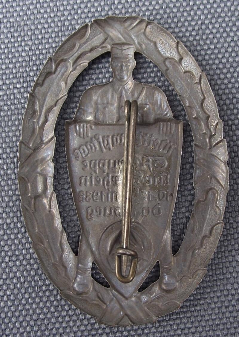 SA Tinne/ Event Badge. Wettkampftage Nierderrhein, 1938.