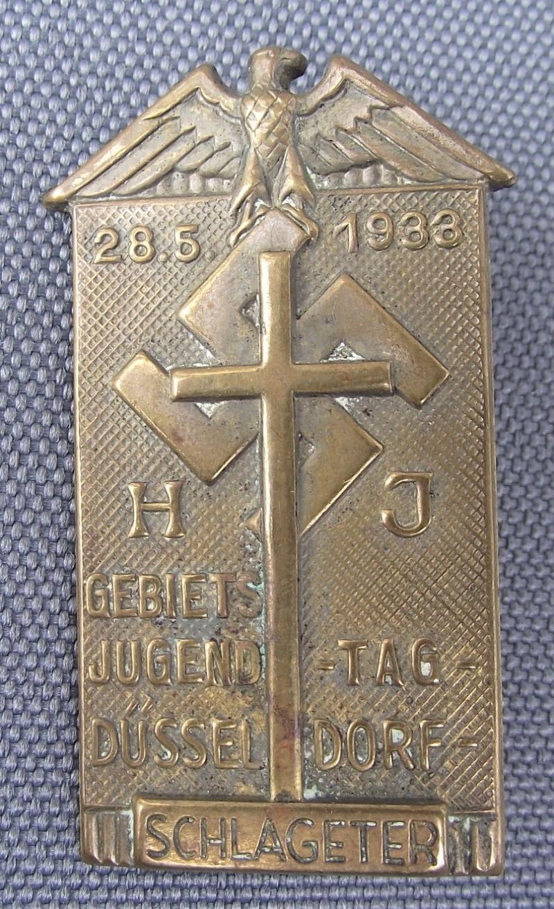 Hitler Youth Tinne/ Event Badge. Schlageter Dusseldorf, 1933.