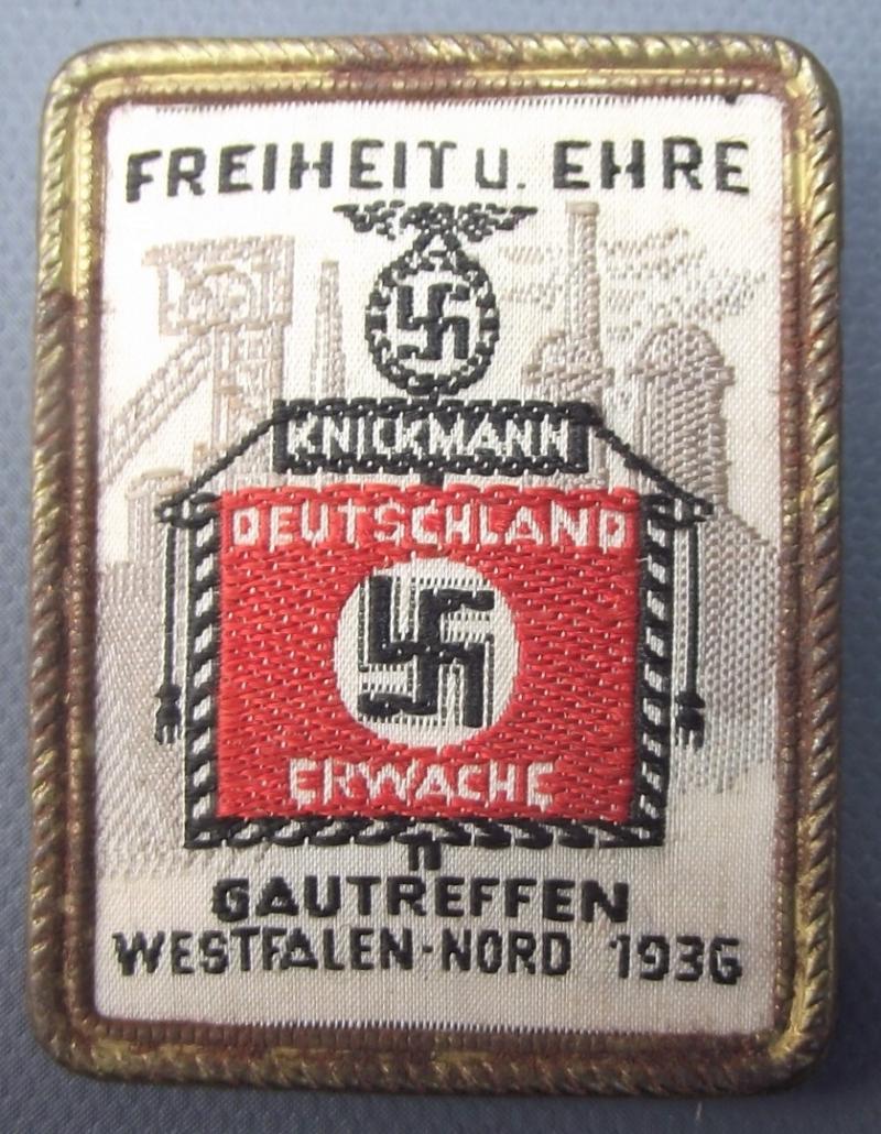 Deutschland  Erwache Tinne/ Event Badge. Gautreffen Westfalen Nord, 1936.