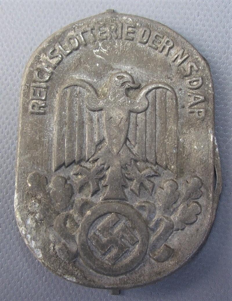 NSDAP Reichslotterie Cap Badge.