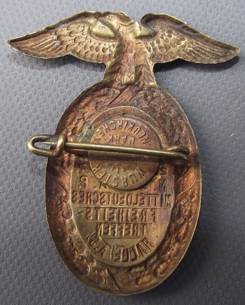 NSDAP Tinne/ Event Badge. Mitteldeutsches Freiheits Treffen, Halle. 1932!
