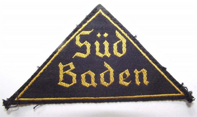 Hitler Youth ''Sud Baden'' District Sleeve Triangle.