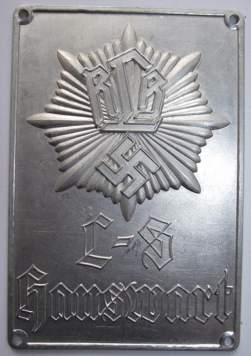 RLB Luftschutz Hauswart Door Plaque.