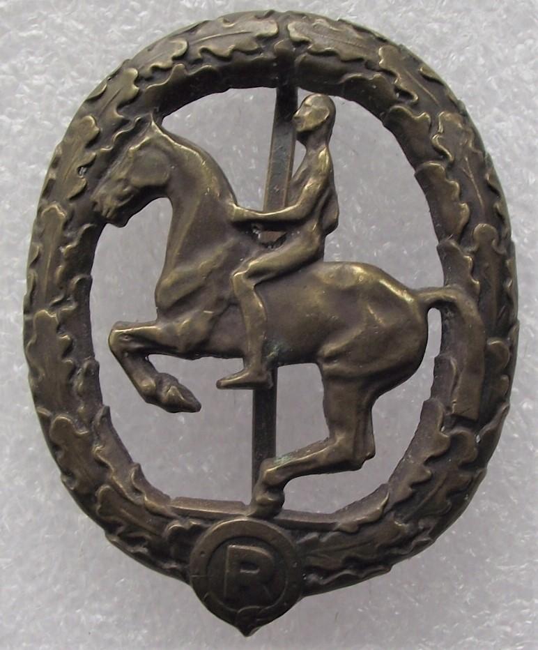 German Horseman's Badge, Bronze.