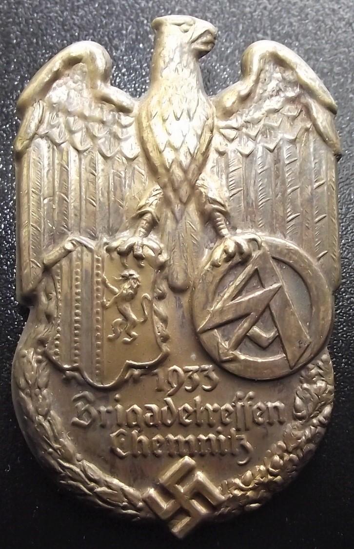 SA Event Badge/ Tinnie. Brigadetreffen Chemnitz, 1933.