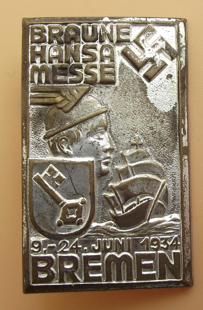 KFDK Event Badge/ Tinnie. Bremen, 1934.