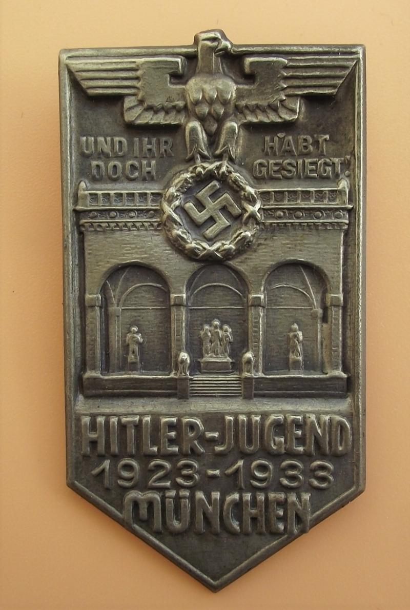 Hitler Youth Tinne/ Event Badge. Hitler-Jugend, 1923-33, Munchen.