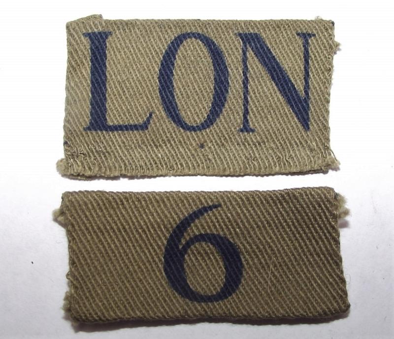 Home Guard Printed Patches. London 6.