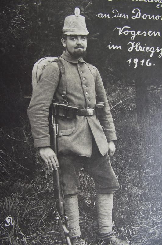 WW1 Imperial Photo Card, Shako and Cover, 1916.