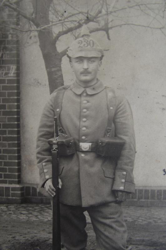 WW1 Imperial Photo Card, Picklehaube and Cover. 1914.