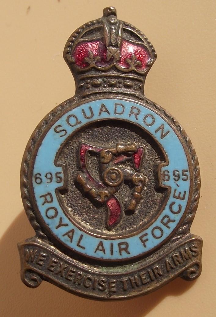 RAF 695 Squadron  Enamel Badge.