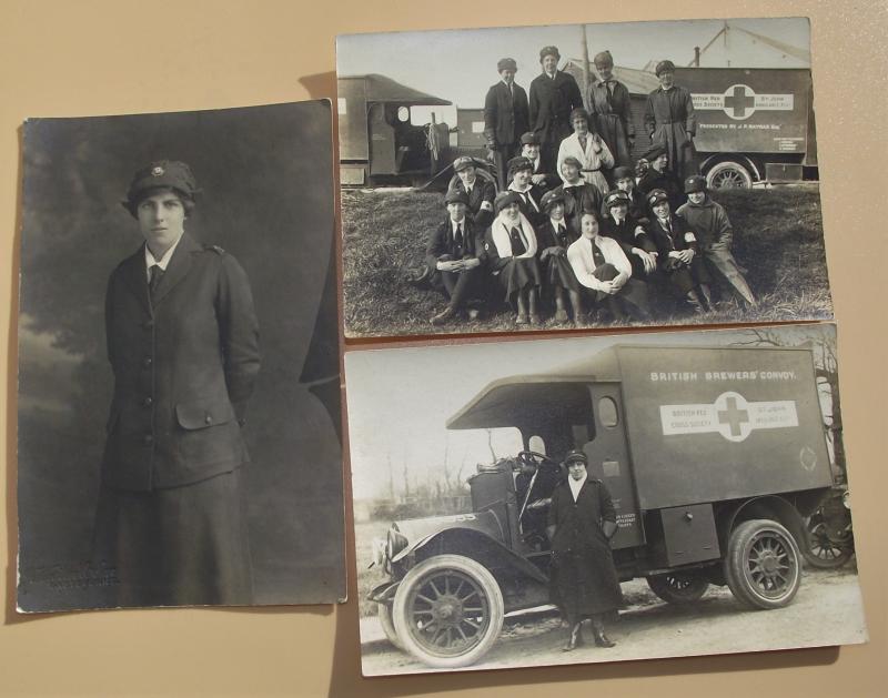 WW1 British Women's Red Cross Volunteer Ambulance Photos.