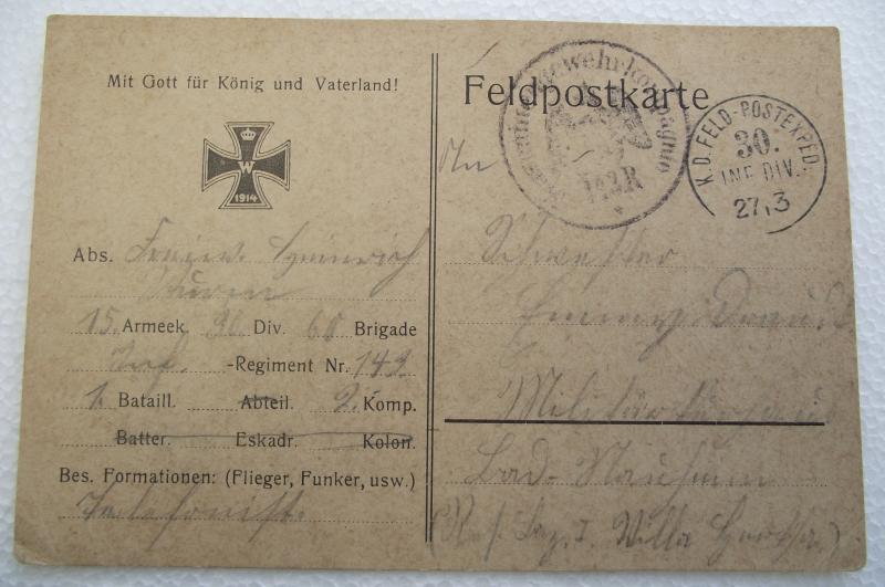 Imperial German Post Card.