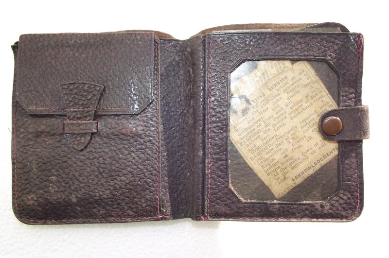 British Wallet with Paper Death Notice's. Griffithstown, S.Wales.