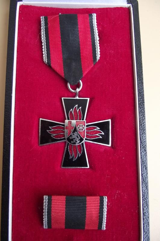 Boxed Post War German Fire Service Medal.