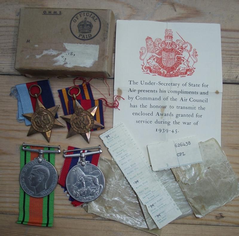 WW2 RAF Boxed Burma Star Medal Group.