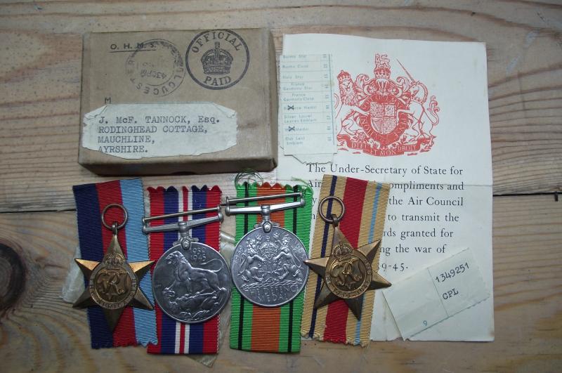 WW2 RAF Boxed Africa Star Medal Group.