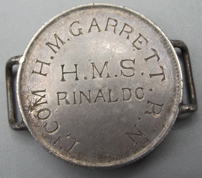 ''ID'' Bracelet. Lt Commander H.M.Garret. H.M.S. Rinaldo.