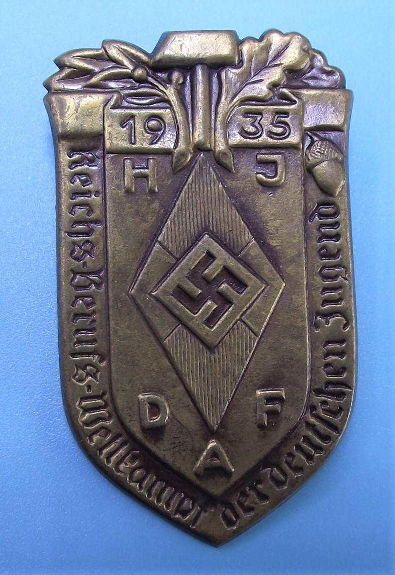 Hitler Youth Tinne/ Event Badge.DAF Wettkampf 1935.