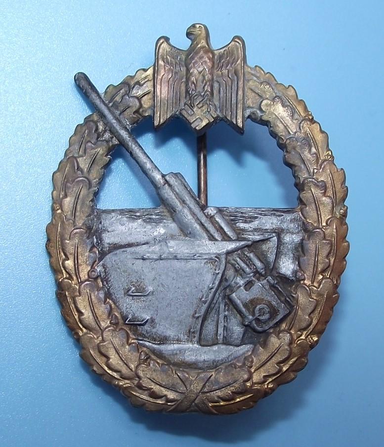 WW2 German Costal Artillery War Badge.