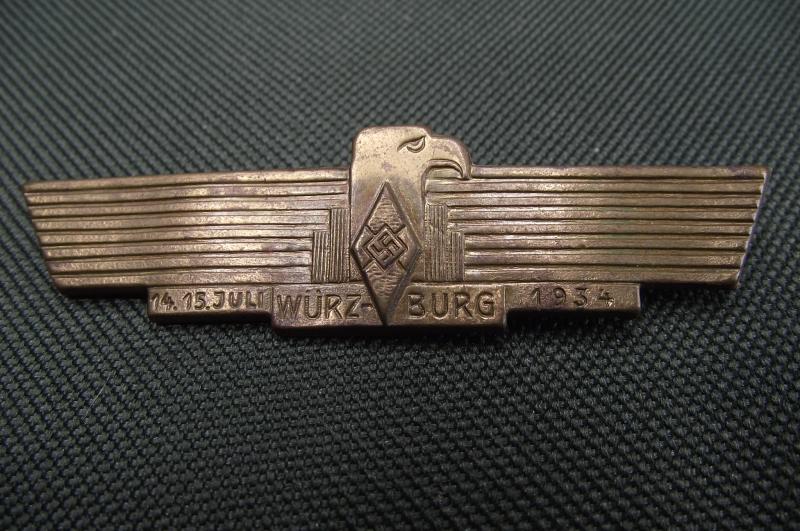 Hitler Youth Tinne/ Event Badge. Wurzburg, 1934.