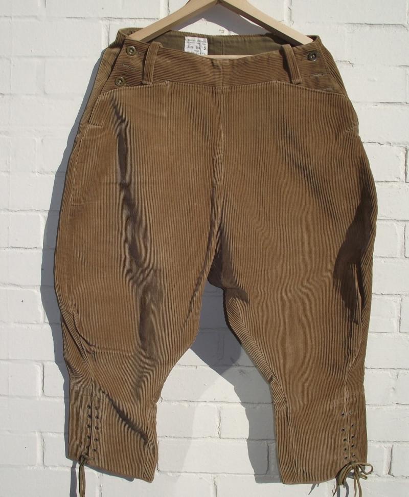 1943 Dated Women's Land Army, Breeches, Corduroy.