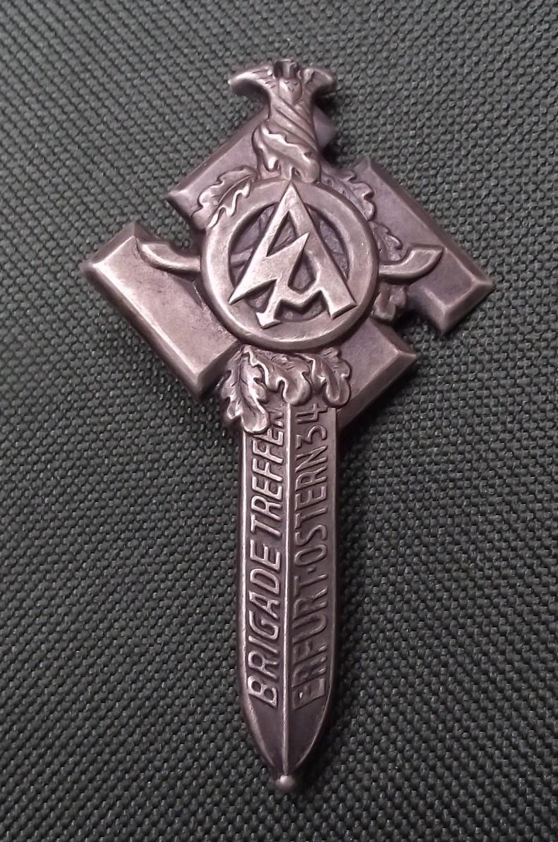 SA Event Badge/Tinnie. Brigade Treffen Erfurt, 1934.