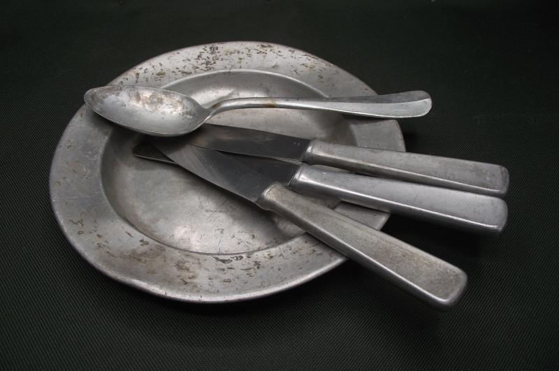 WW2 German Mess Hall Cutlery and Dish.