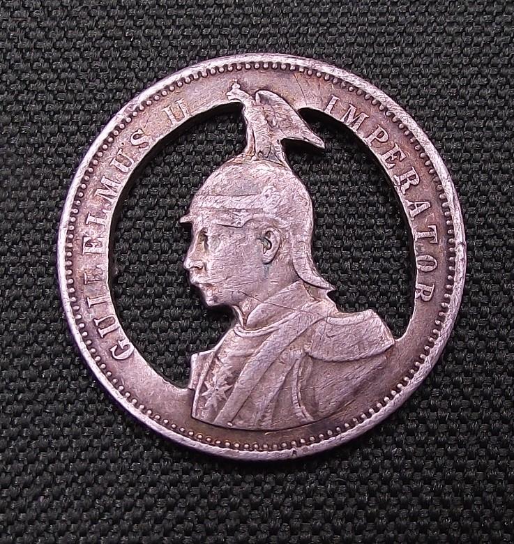 Imperial Kaiser Wilhelm Cut-Out Silver Coin.