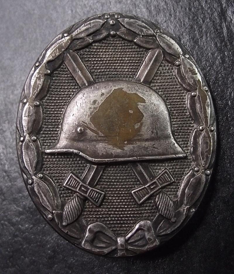 Denazified Silver Wound Badge. 1957 Pattern.