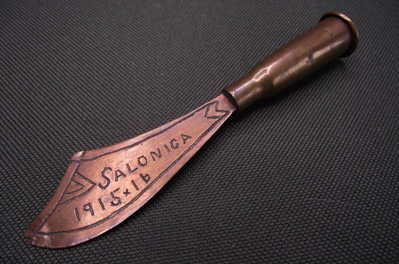 WW1 Bullet Letter Opener Souvenir. Salonica 1915/16.