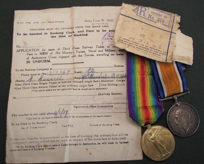 WW1 Manchester Regiment Medal Pair.
