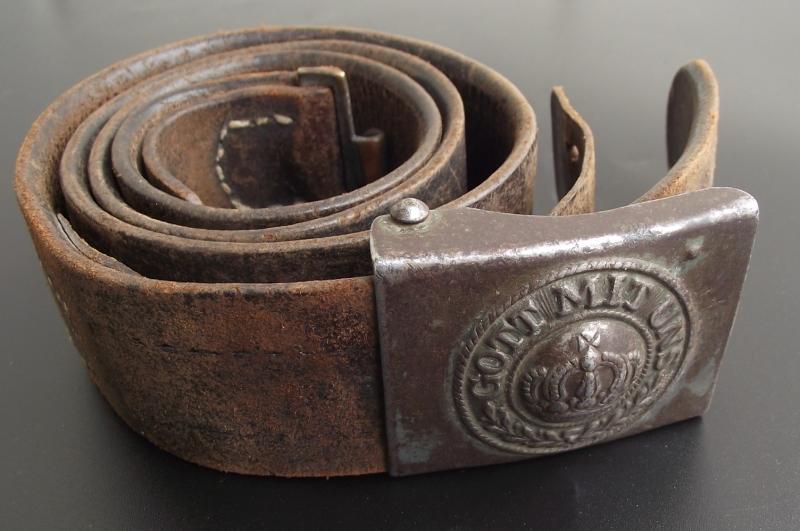 WW1 Prussian Buckle and Leather Belt.