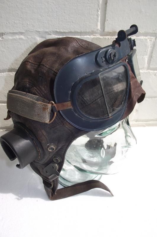 Named RAF First Pattern ''C'' Type Flying Helmet and MKVII Goggles.