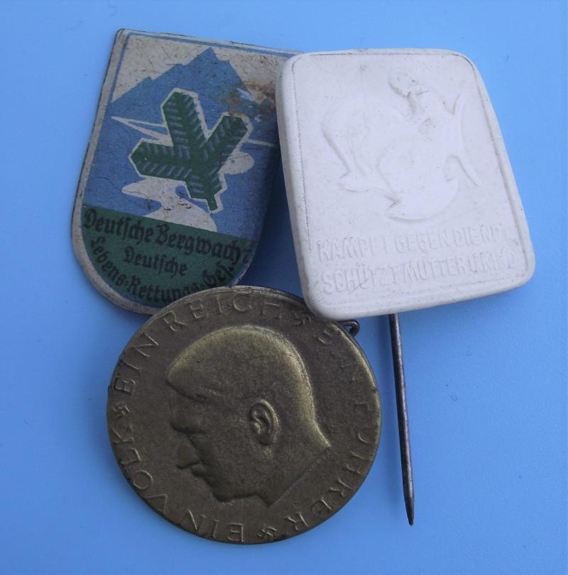 3 X WW2 German Tinnies/ Event Badges.