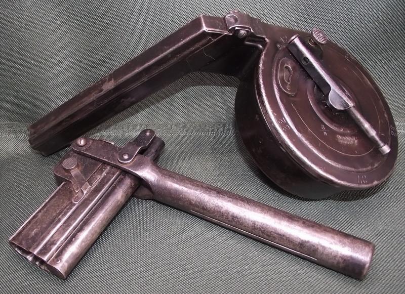 WW1 German Luger First Pattern Snail Drum Magazine and Loading Tool.