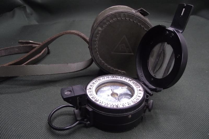 Iraqi Military Marching Compass M-73 and Leather Carry Case.