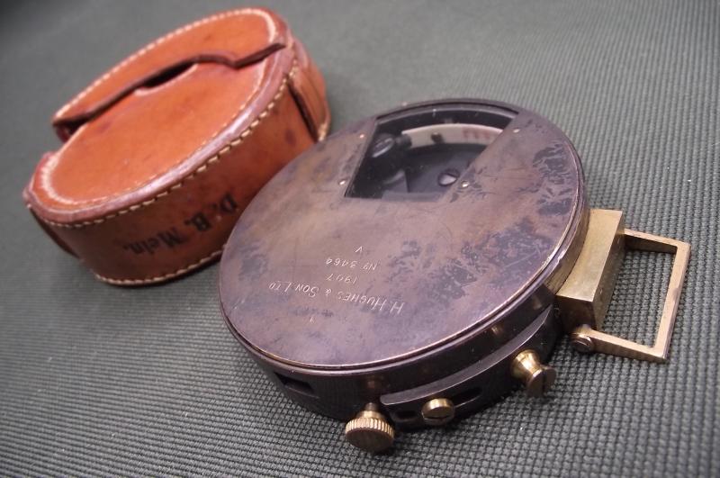 Cased British 1907 Dated' ''Service Pattern'' Military Clinometer. H.Hughes.