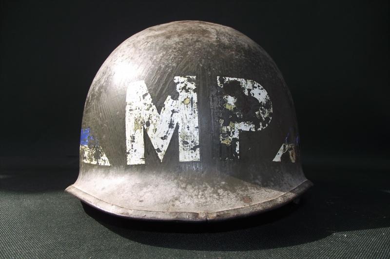 U.S. M1 Front Seam, XVIII Airborne Corps, Military Police Helmet Shell.