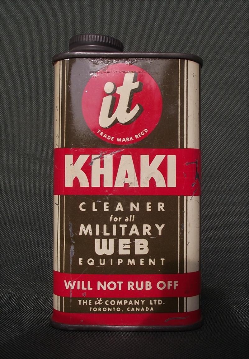 WW2 Canadian Tin. Khaki Cleaner for all Military Web Equipment.