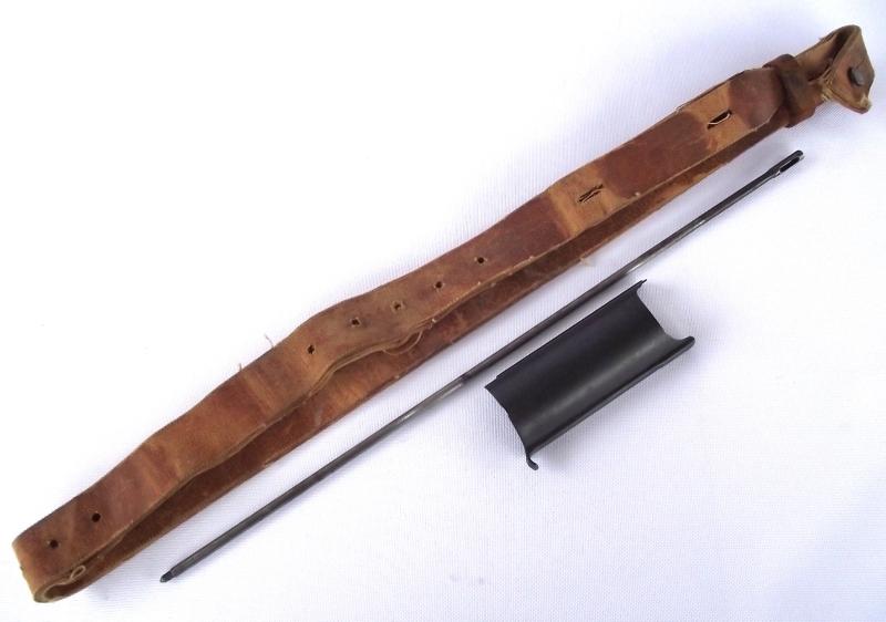 Japanese Late War Rifle Sling, Cleaning Rod and Dust Cover.