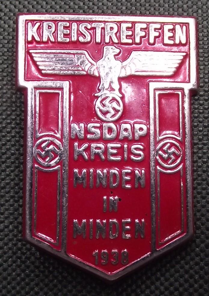 NSDAP Kreistreffen Event Badge/Tinnie. Minden,1938.