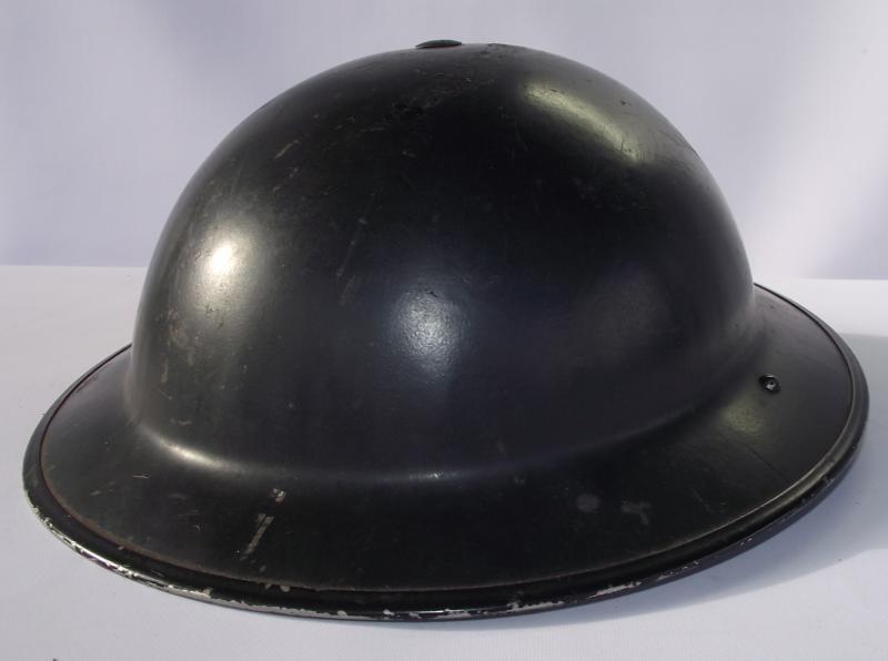 British Numbered Black Homefront MKII Steel Helmet. 1939 Dated.