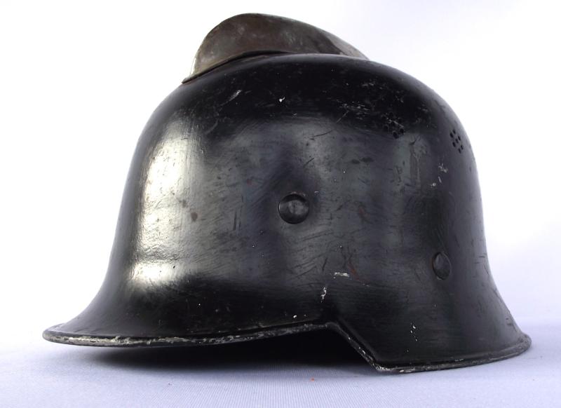 WW2 German M34 ''Curved Dip'' Feuerschutzepolizei Helmet.