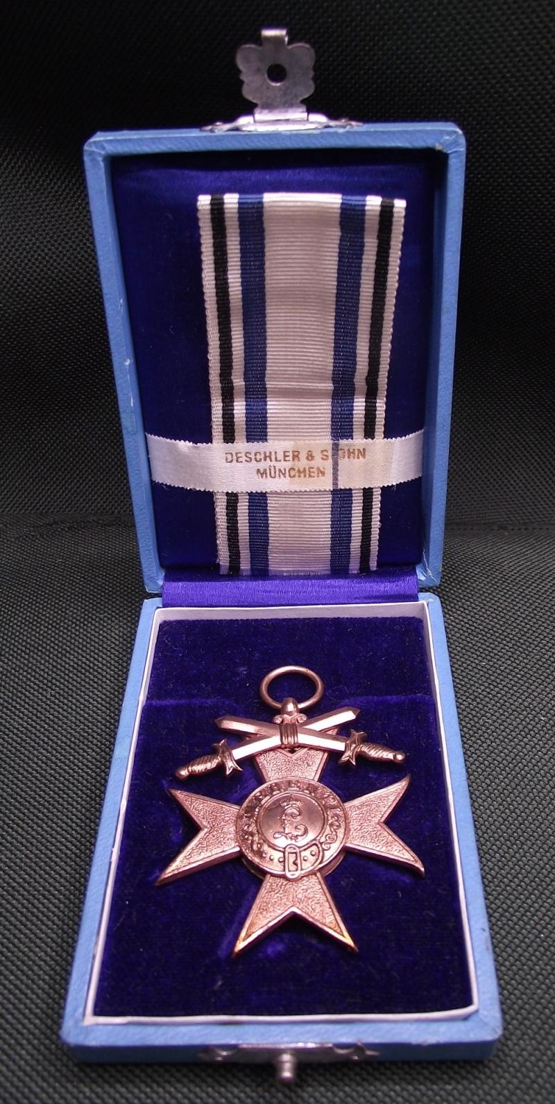 Boxed Imperial Bavarian Merenti Cross of Military Merit 3rd Class with Swords. Deschler.