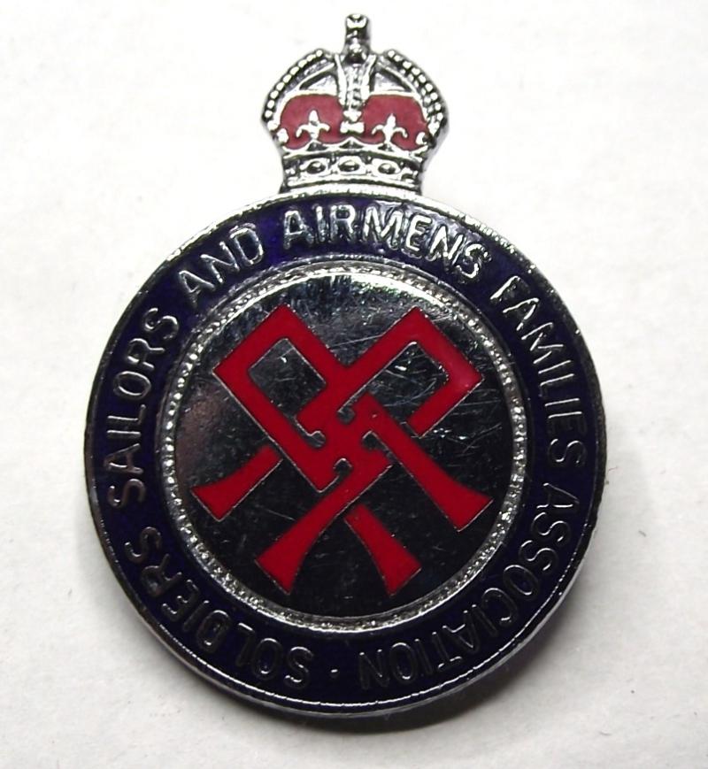 Soldiers-Sailors and Airmens Family Association,  Enamel Membership Badge.