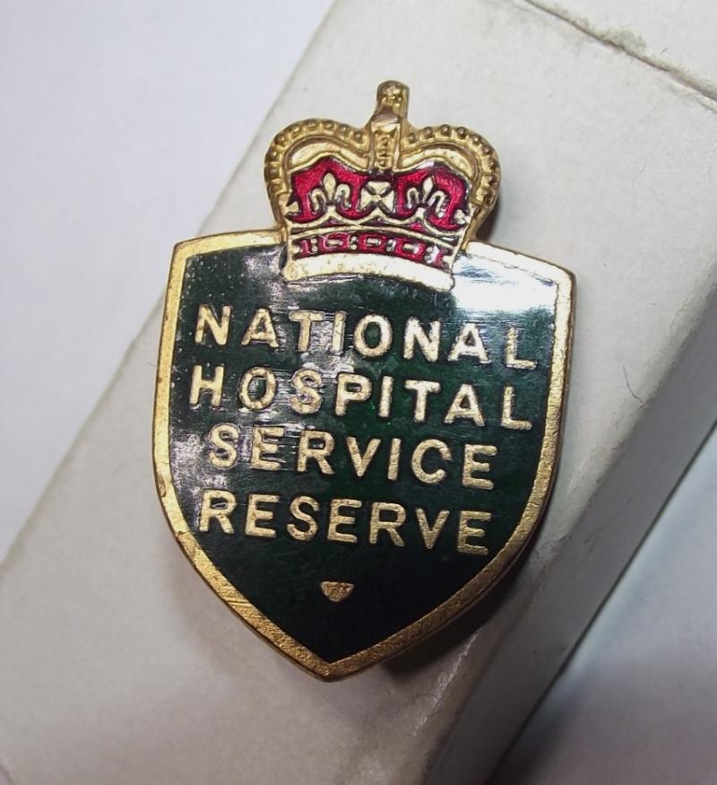 Boxed National Hospital Service Reserve Enamel Membership Badge.