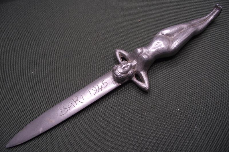 British 1945 Dated ''Naughty- Saucy- Big-Boob'' Souvenir Letter Opener.