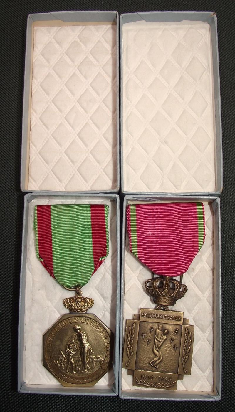 2 X Boxed Belgium WW2 Assistance Medals.