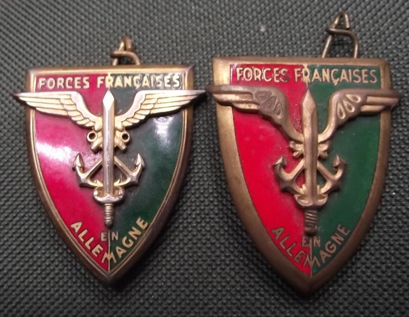 2 X French Forces in Germany Enamel Badges.